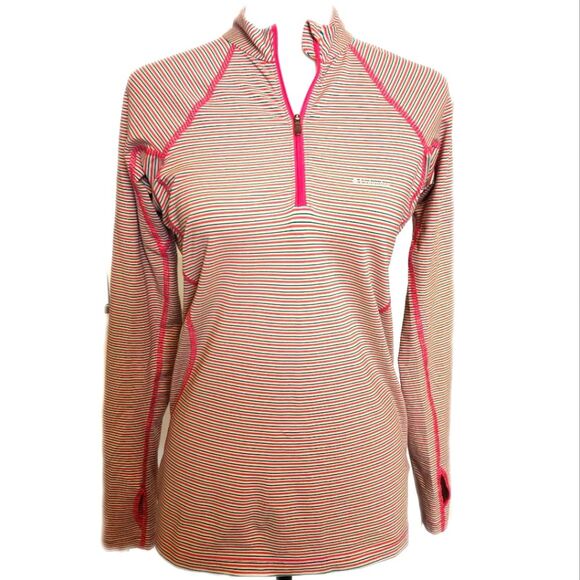 Columbia Quarter Zip "Make Your Own Heat" Colorful Striped Sweatshirt M - Picture 1 of 10